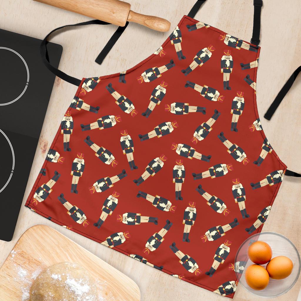 Nutcracker Red Pattern Print Women's Apron-grizzshop