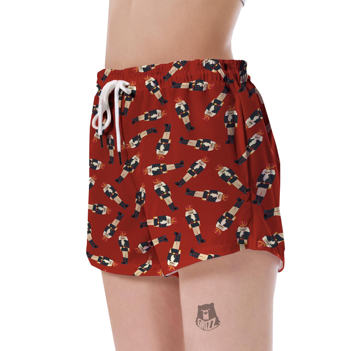 Nutcracker Red Pattern Print Women's Shorts-grizzshop