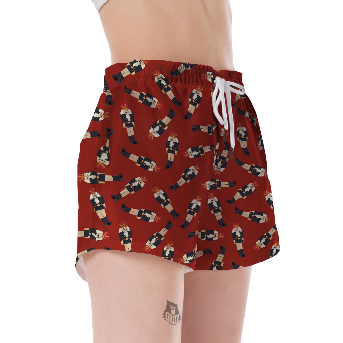 Nutcracker Red Pattern Print Women's Shorts-grizzshop