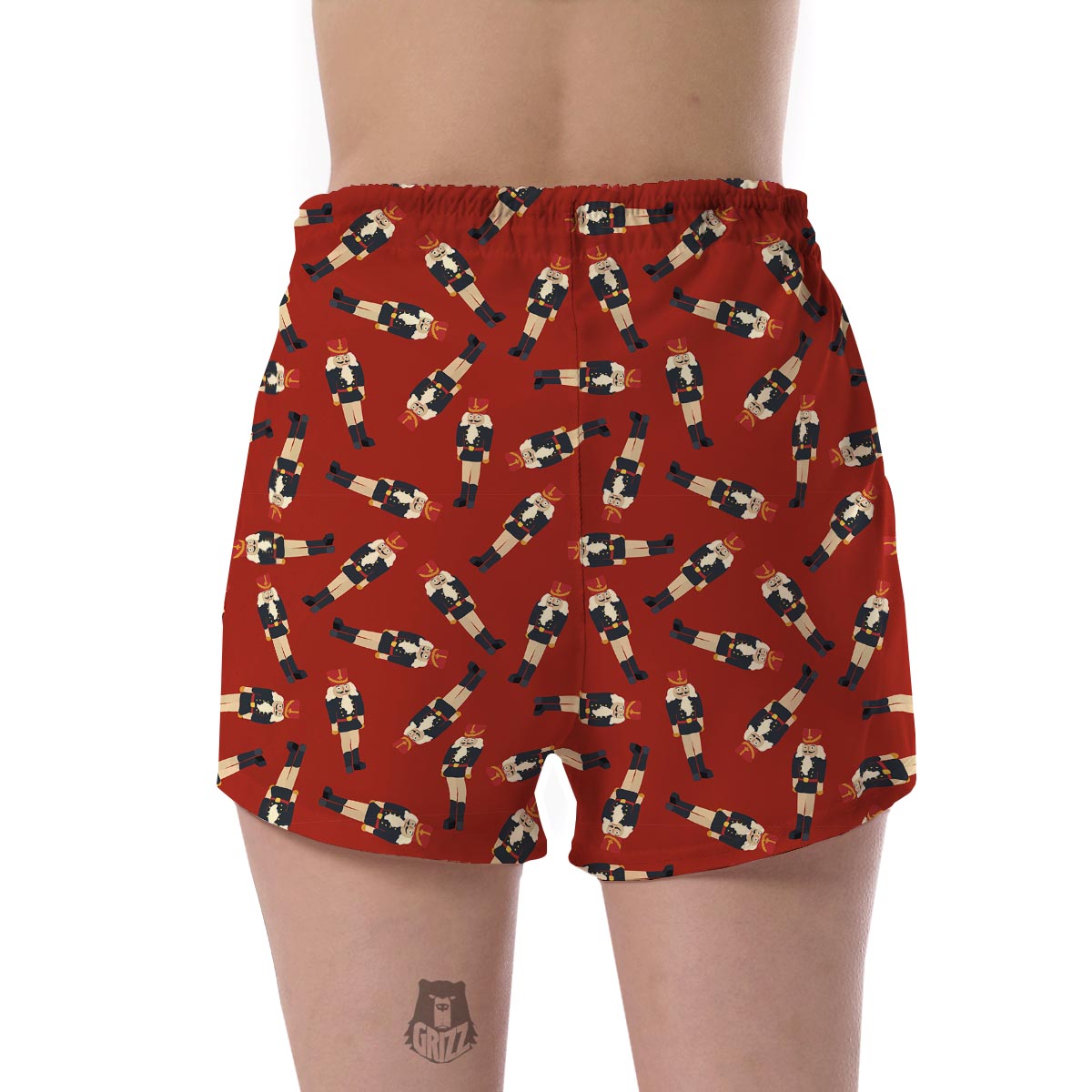 Nutcracker Red Pattern Print Women's Shorts-grizzshop
