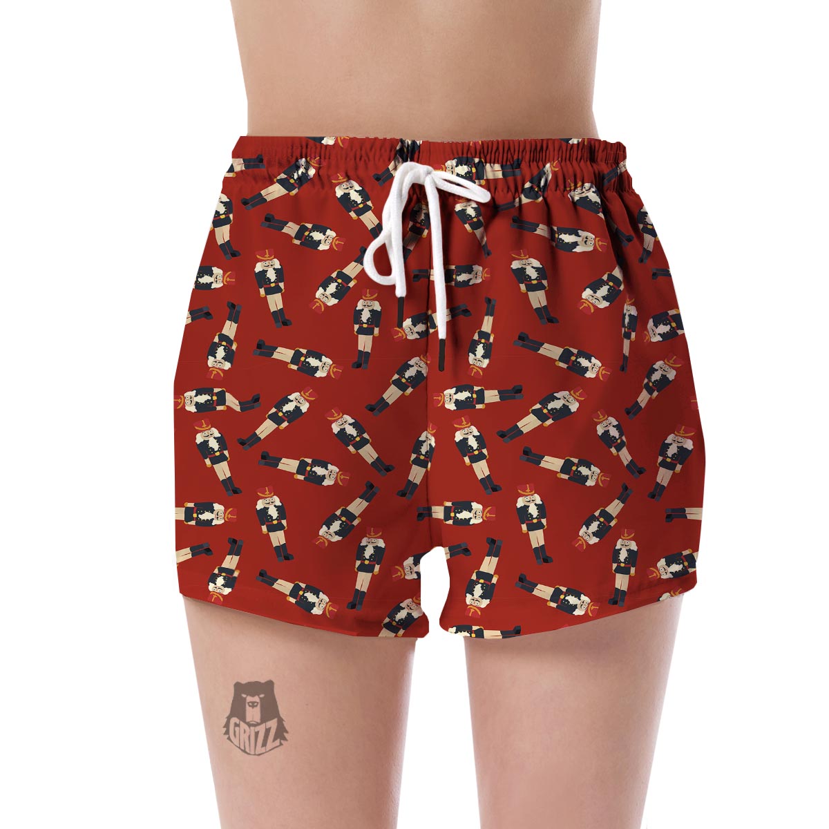 Nutcracker Red Pattern Print Women's Shorts-grizzshop