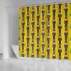 Nutcracker Yellow Pattern Print Bathroom Shower Curtain-grizzshop