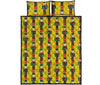 Nutcracker Yellow Pattern Print Bed Set Quilt-grizzshop