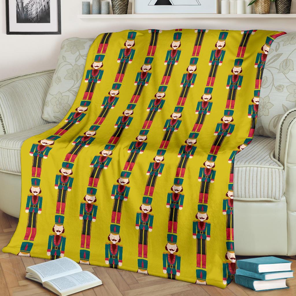 Nutcracker Yellow Pattern Print Blanket-grizzshop