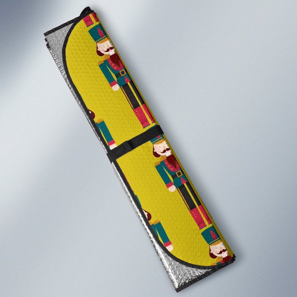 Nutcracker Yellow Pattern Print Car Sun Shade-grizzshop