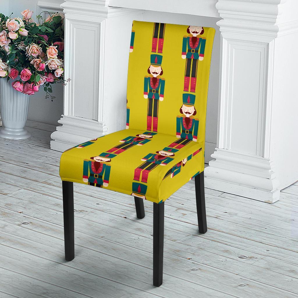 Nutcracker Yellow Pattern Print Chair Cover-grizzshop