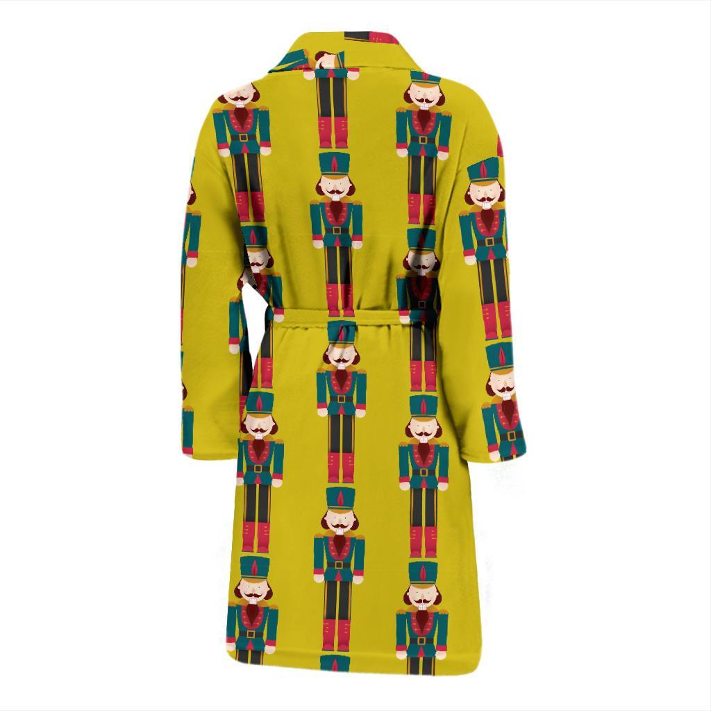 Nutcracker Yellow Pattern Print Men Long Robe-grizzshop