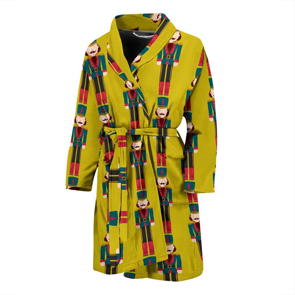 Nutcracker Yellow Pattern Print Men Long Robe-grizzshop