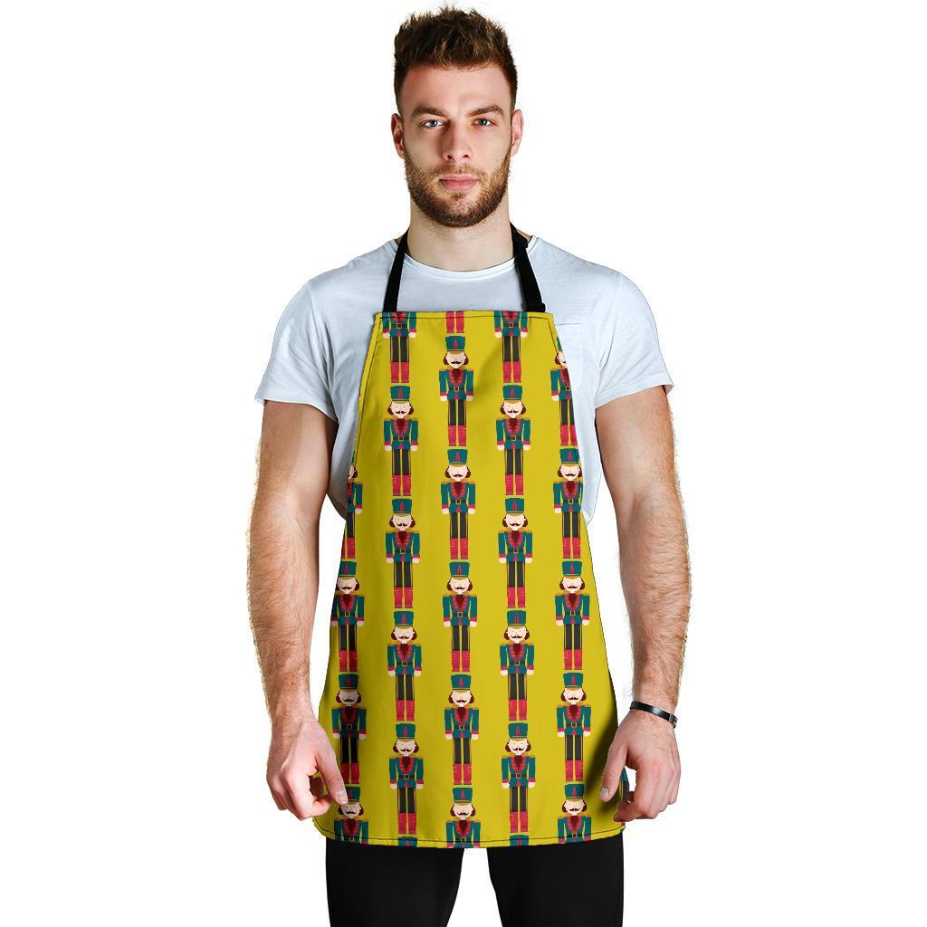 Nutcracker Yellow Pattern Print Men's Apron-grizzshop