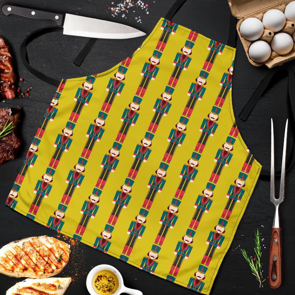 Nutcracker Yellow Pattern Print Men's Apron-grizzshop