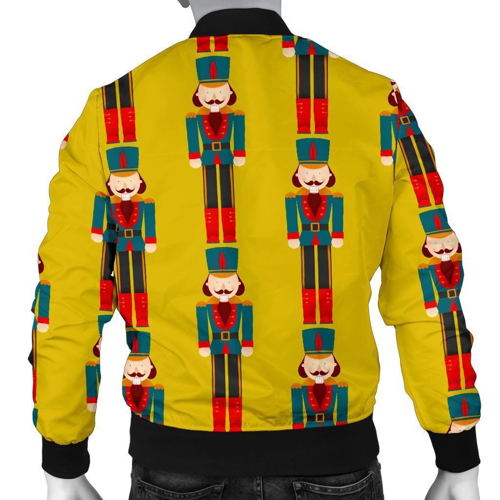 Nutcracker Yellow Pattern Print Men's Bomber Jacket-grizzshop