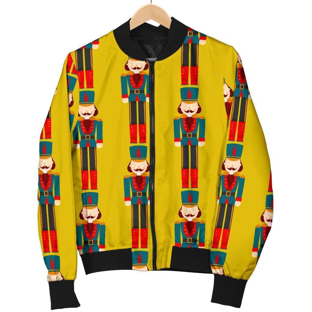 Nutcracker Yellow Pattern Print Men's Bomber Jacket-grizzshop