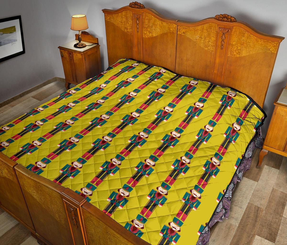 Nutcracker Yellow Pattern Print Quilt-grizzshop