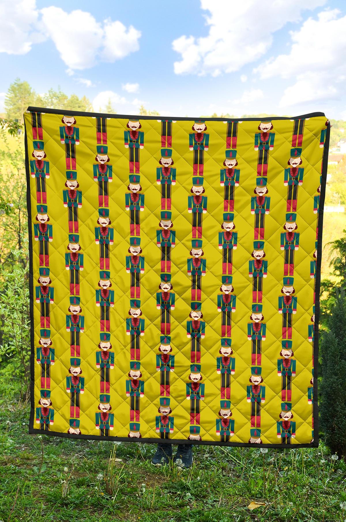 Nutcracker Yellow Pattern Print Quilt-grizzshop