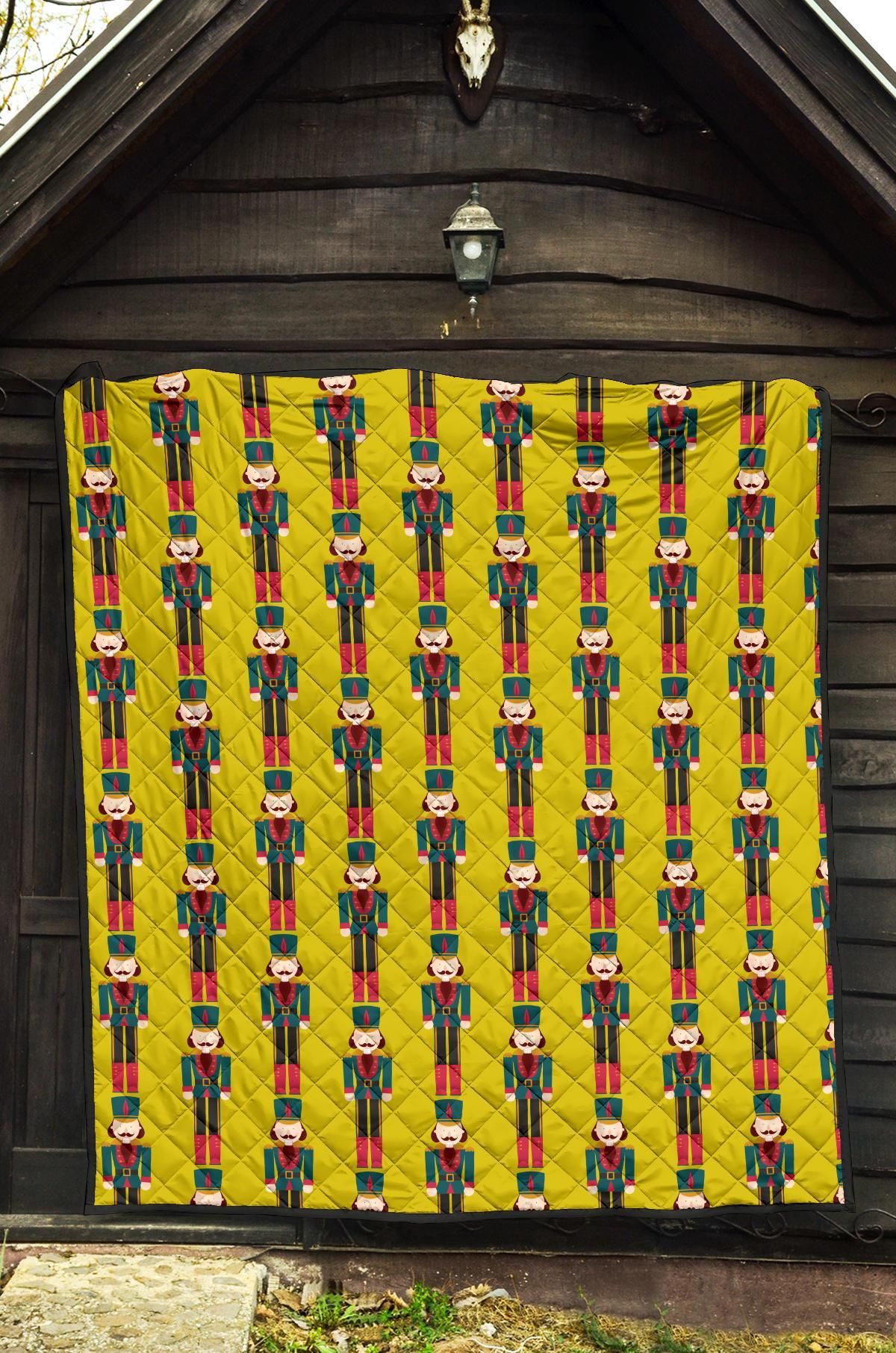 Nutcracker Yellow Pattern Print Quilt-grizzshop