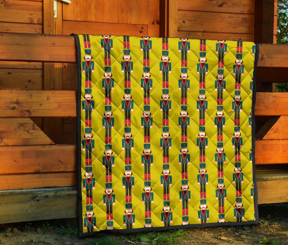 Nutcracker Yellow Pattern Print Quilt-grizzshop