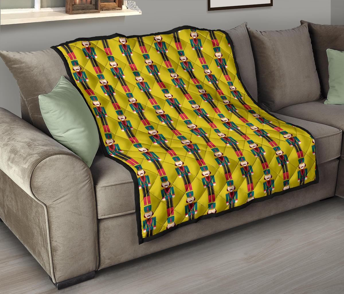 Nutcracker Yellow Pattern Print Quilt-grizzshop