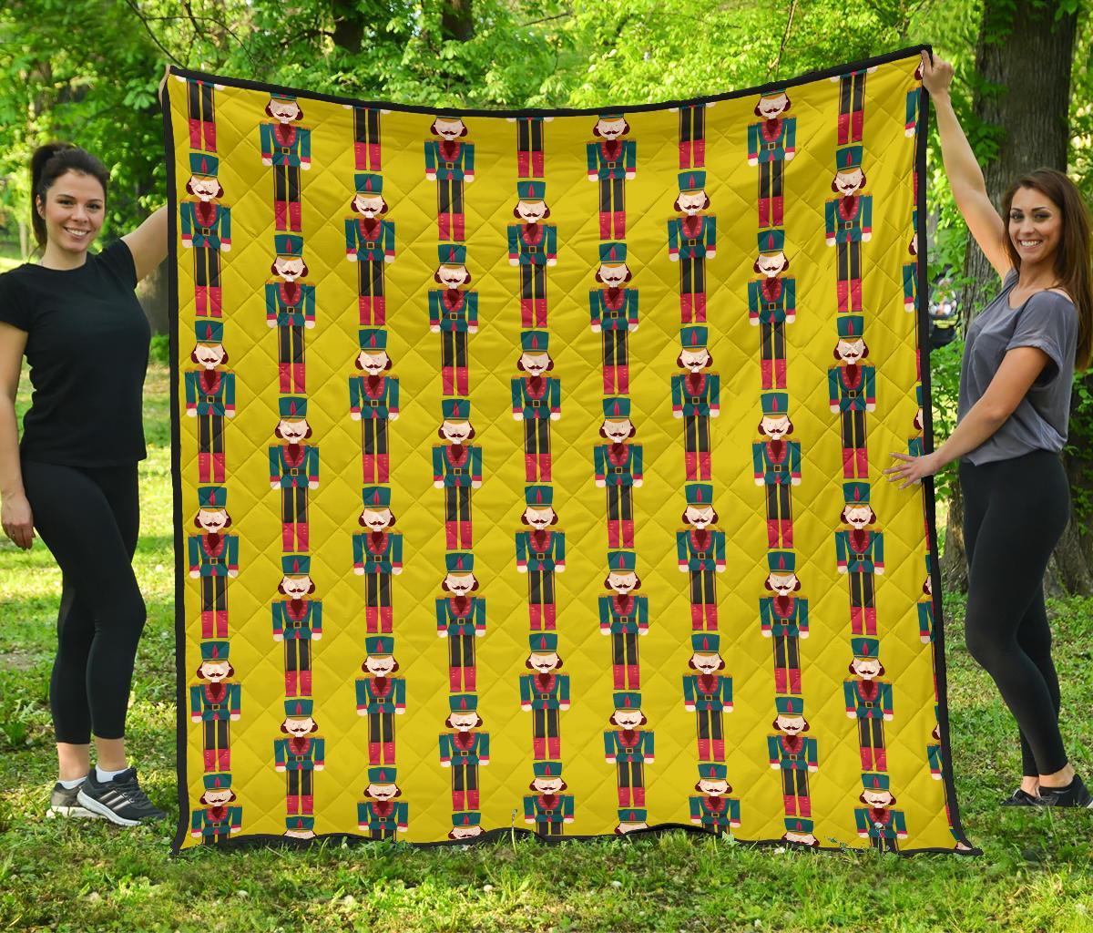 Nutcracker Yellow Pattern Print Quilt-grizzshop