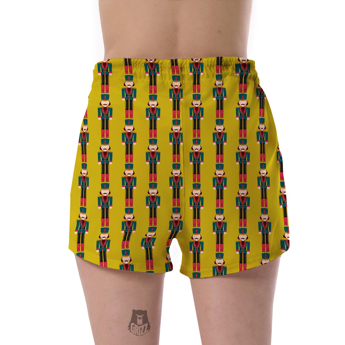 Nutcracker Yellow Pattern Print Women's Shorts-grizzshop