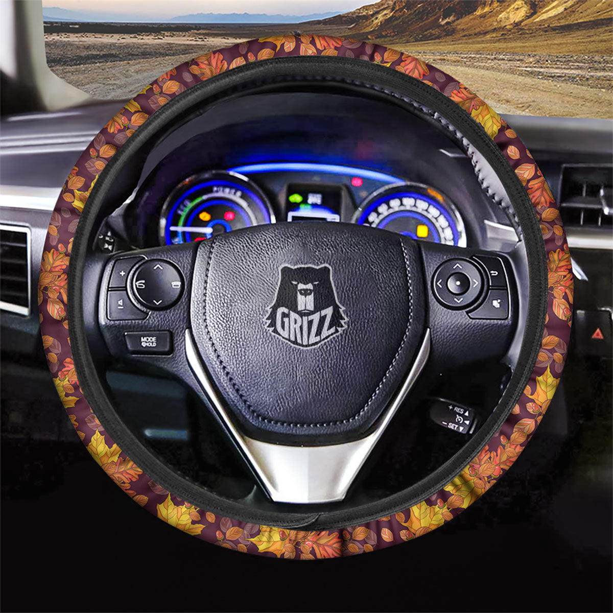 Oak Maple Print Pattern Car Steering Wheel Cover-grizzshop