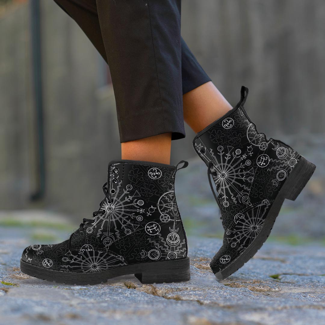 Occult Witch Gothic Men's Boots-grizzshop