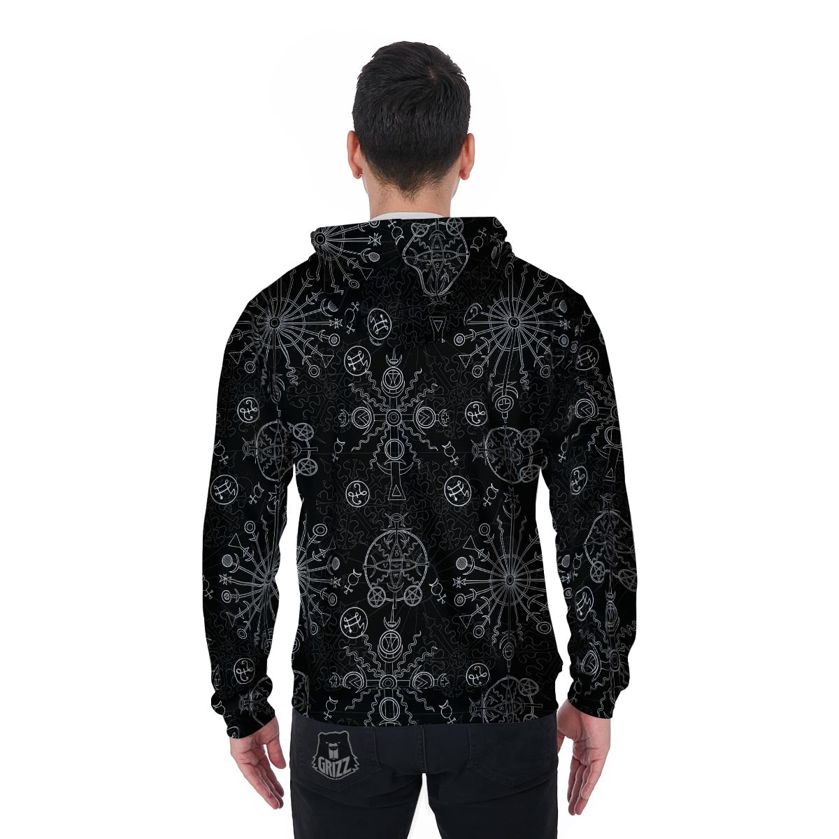 Occult Witch Gothic Men's Zip Up Hoodie-grizzshop