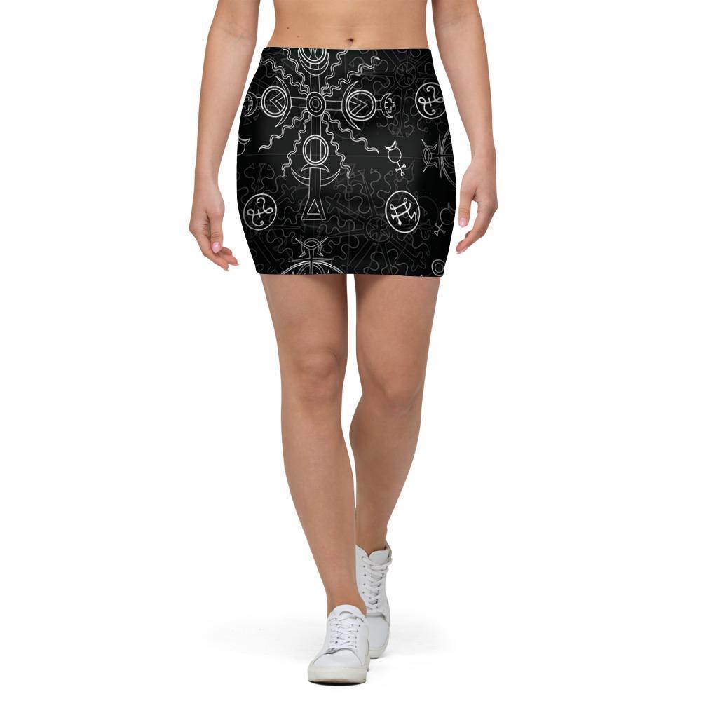 Occult Witch Gothic Mini Skirt-grizzshop