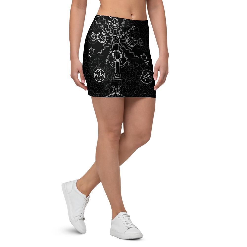 Occult Witch Gothic Mini Skirt-grizzshop