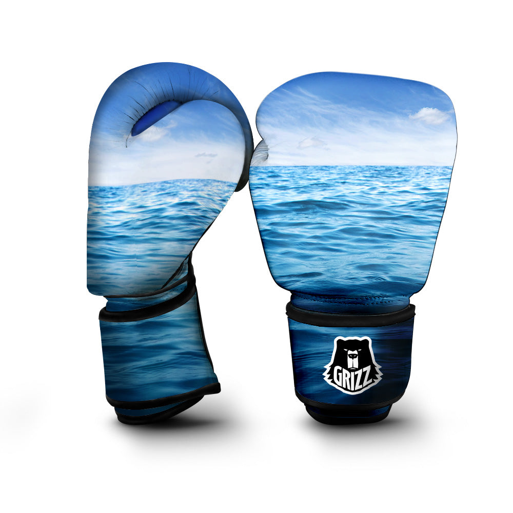 Ocean Blue Print Boxing Gloves-grizzshop