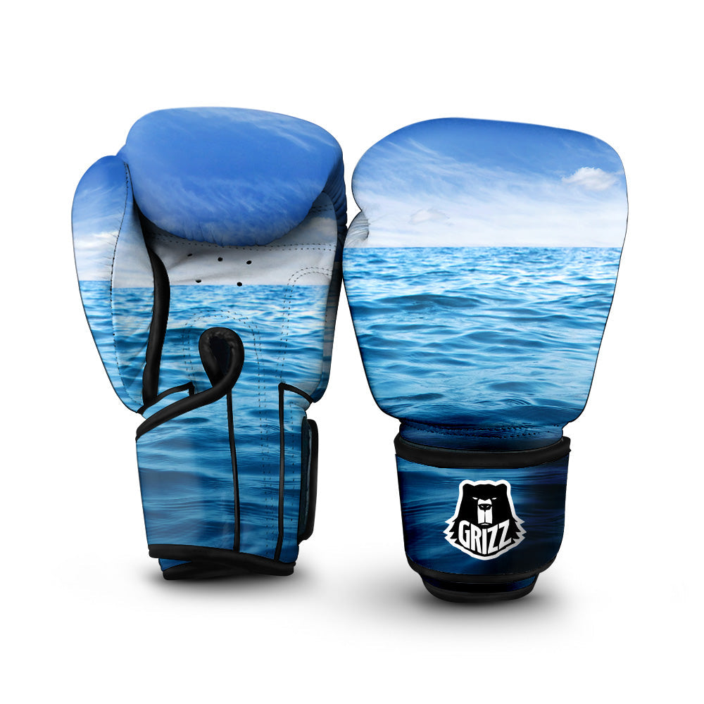 Ocean Blue Print Boxing Gloves-grizzshop