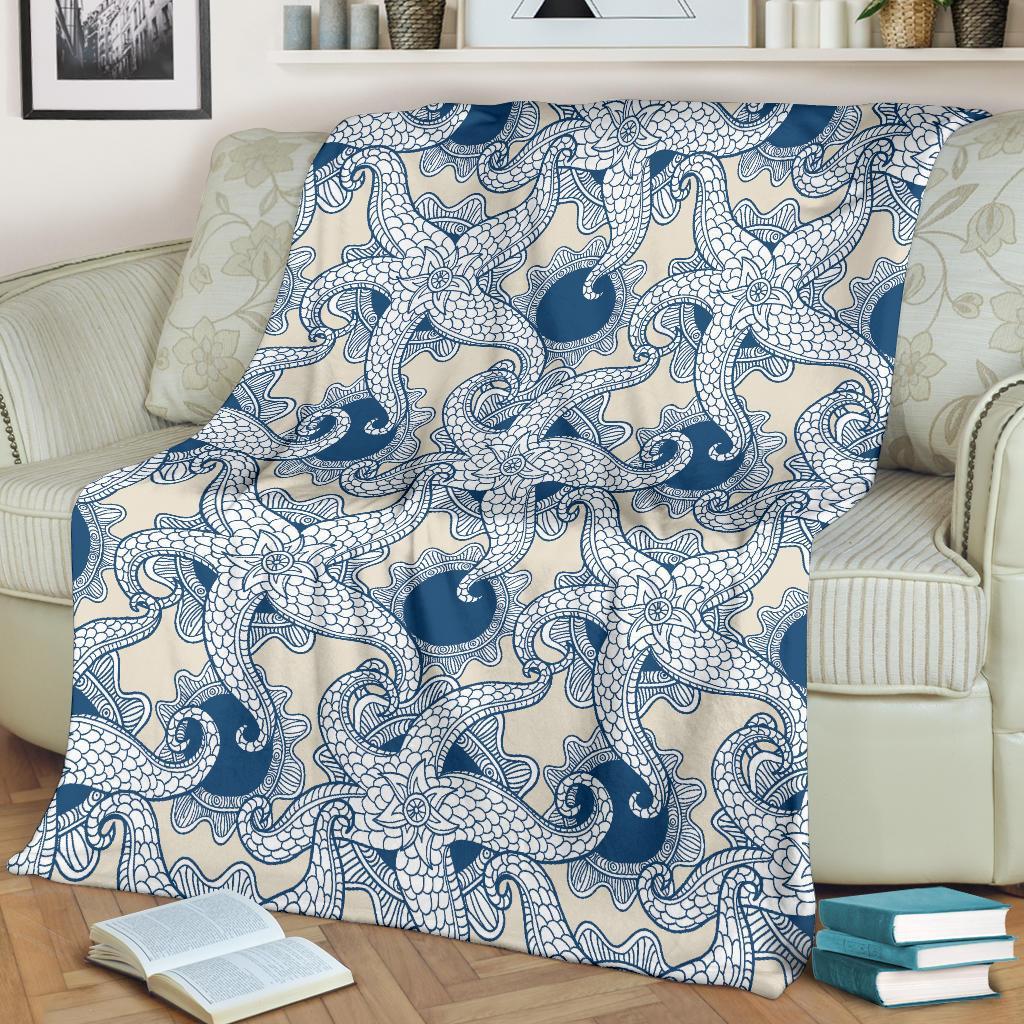 Ocean Octopus Pattern Print Blanket-grizzshop