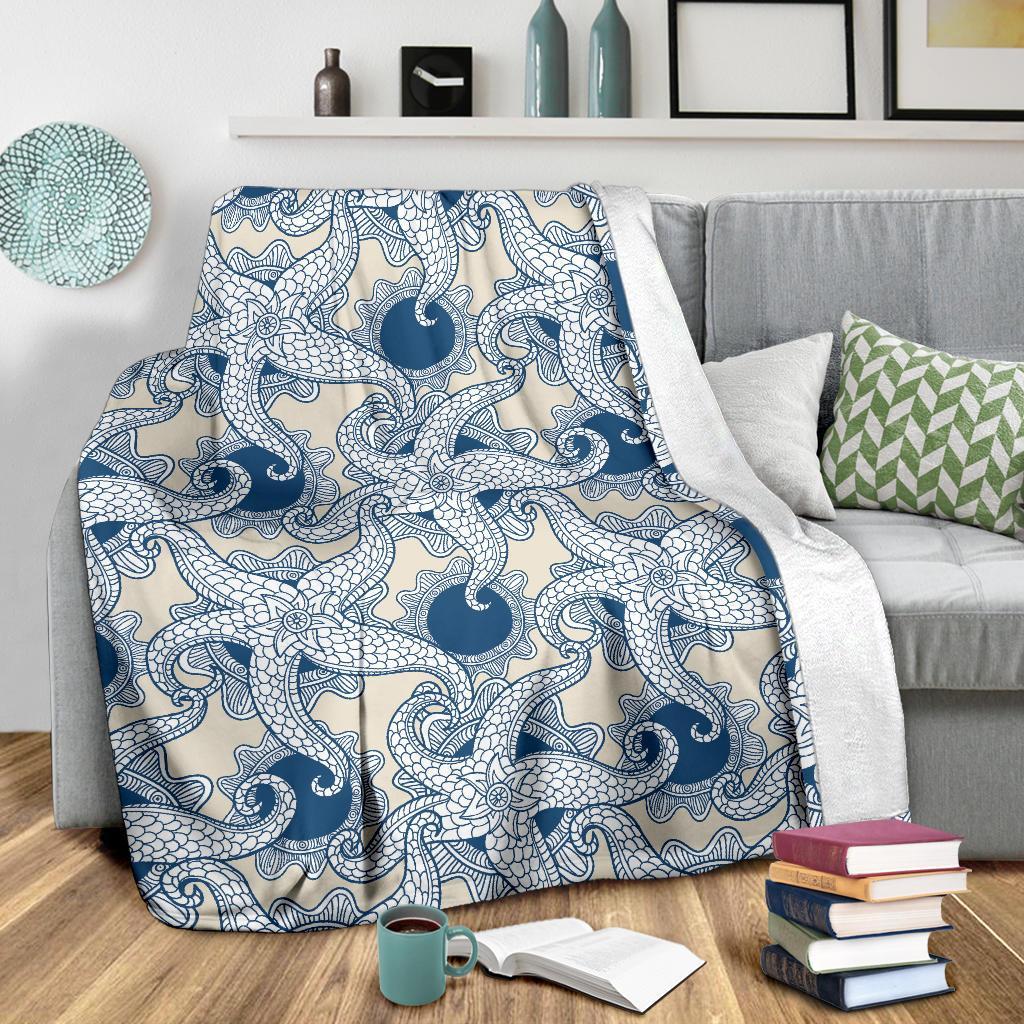 Ocean Octopus Pattern Print Blanket-grizzshop