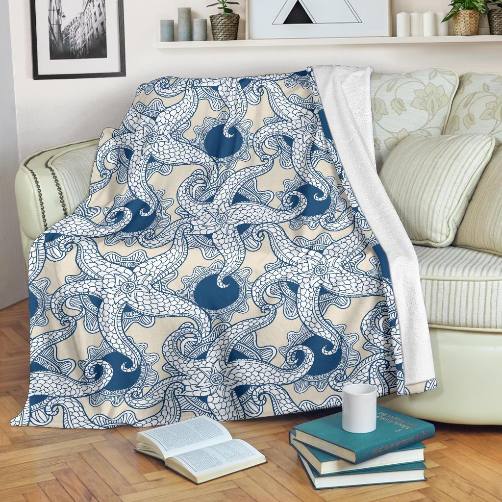 Ocean Octopus Pattern Print Blanket-grizzshop