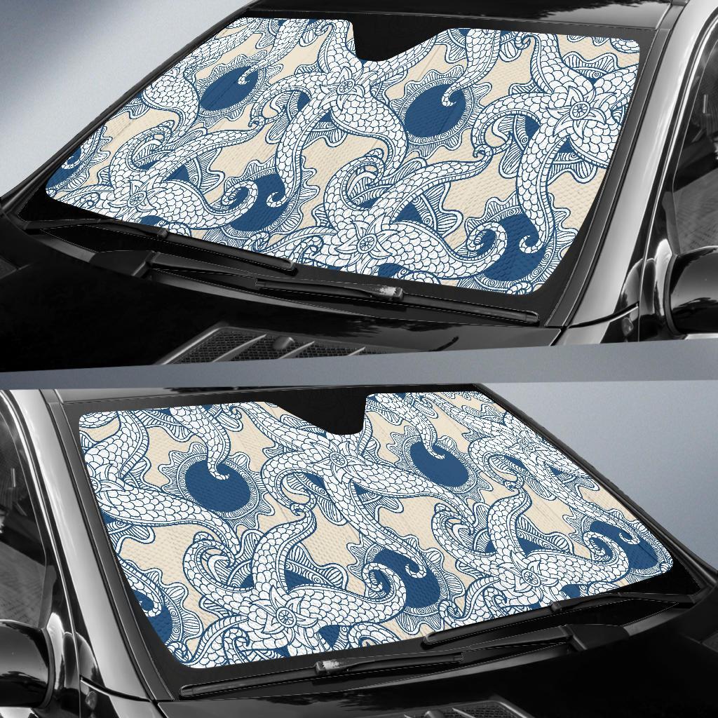 Ocean Octopus Pattern Print Car Sun Shade-grizzshop