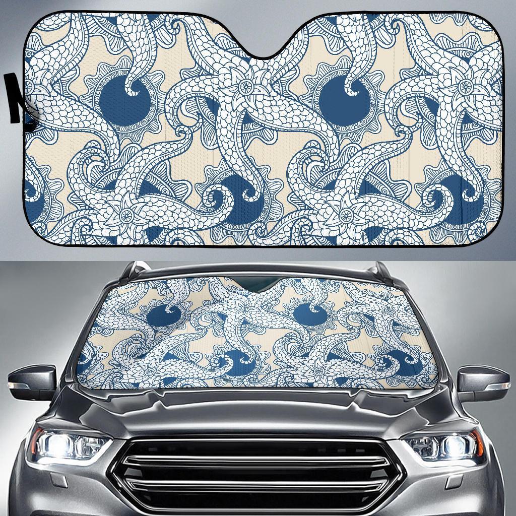 Ocean Octopus Pattern Print Car Sun Shade-grizzshop