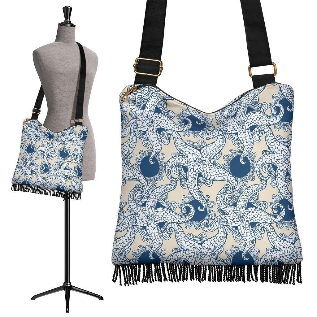 Ocean Octopus Pattern Print Crossbody Bags-grizzshop