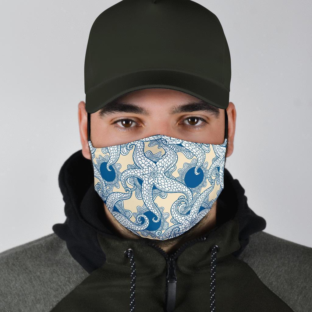 Ocean Octopus Pattern Print Face Mask-grizzshop