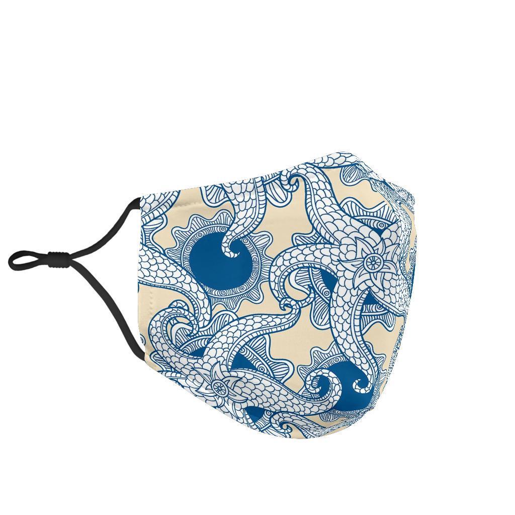 Ocean Octopus Pattern Print Face Mask-grizzshop