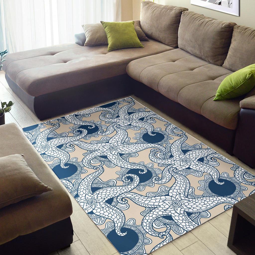 Ocean Octopus Pattern Print Floor Mat-grizzshop