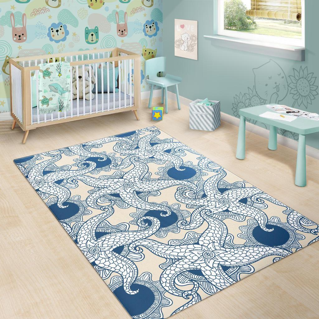 Ocean Octopus Pattern Print Floor Mat-grizzshop