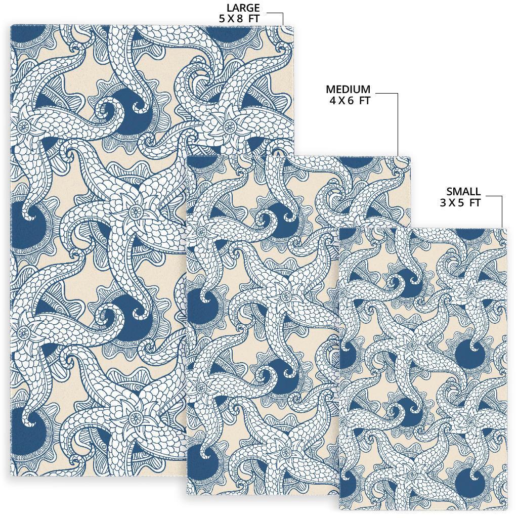 Ocean Octopus Pattern Print Floor Mat-grizzshop