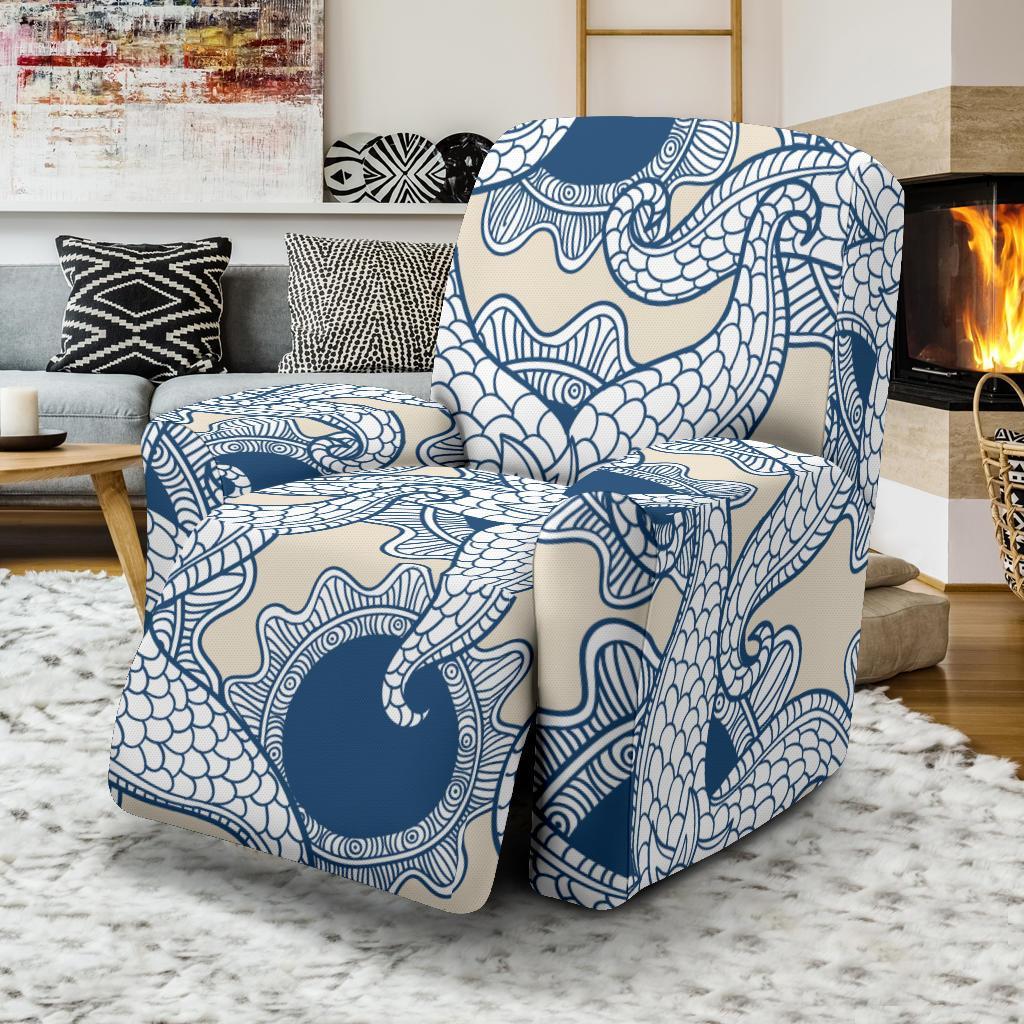 Ocean Octopus Pattern Print Recliner Cover-grizzshop