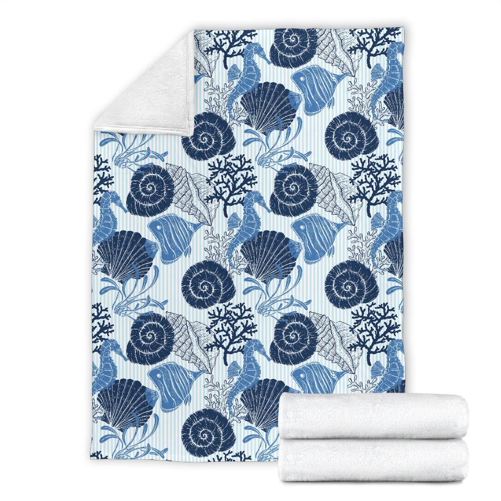 Ocean Pattern Print Blanket-grizzshop