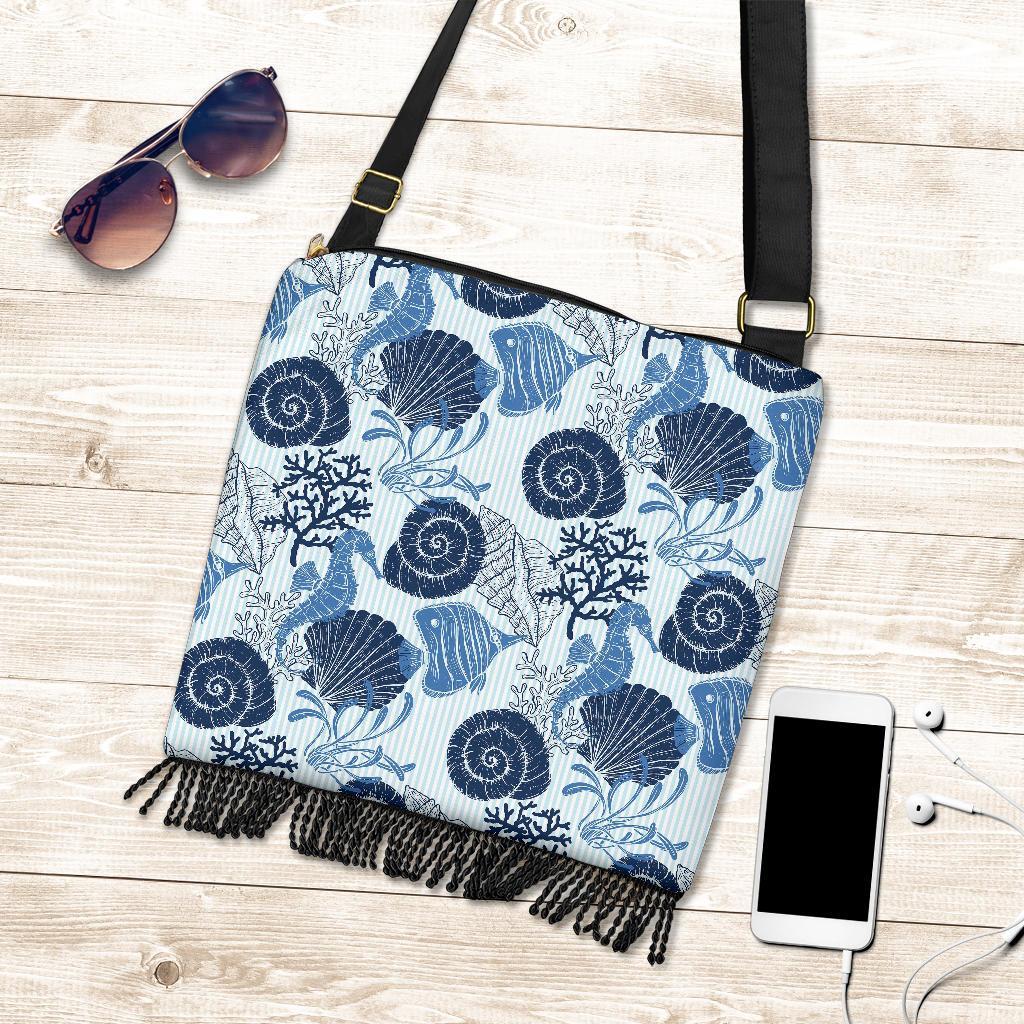 Ocean Pattern Print Crossbody Bags-grizzshop