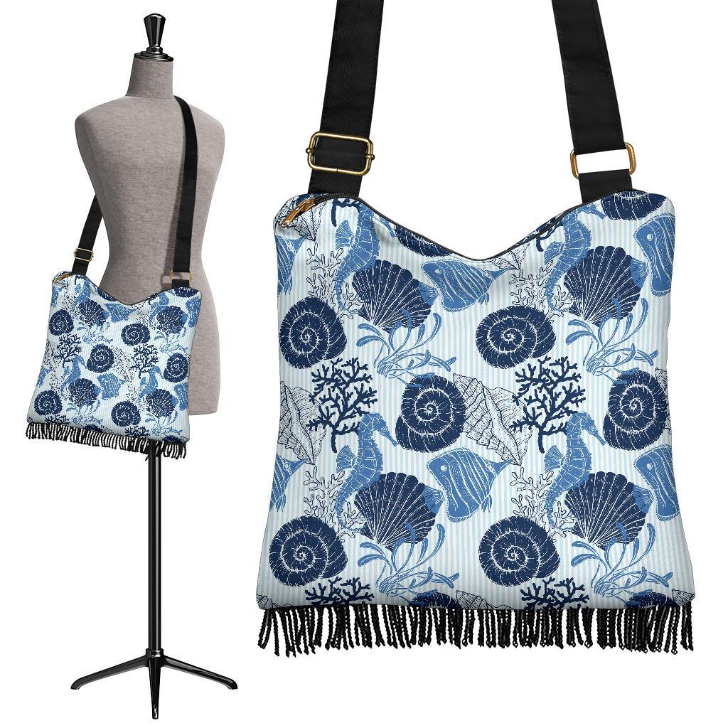 Ocean Pattern Print Crossbody Bags-grizzshop