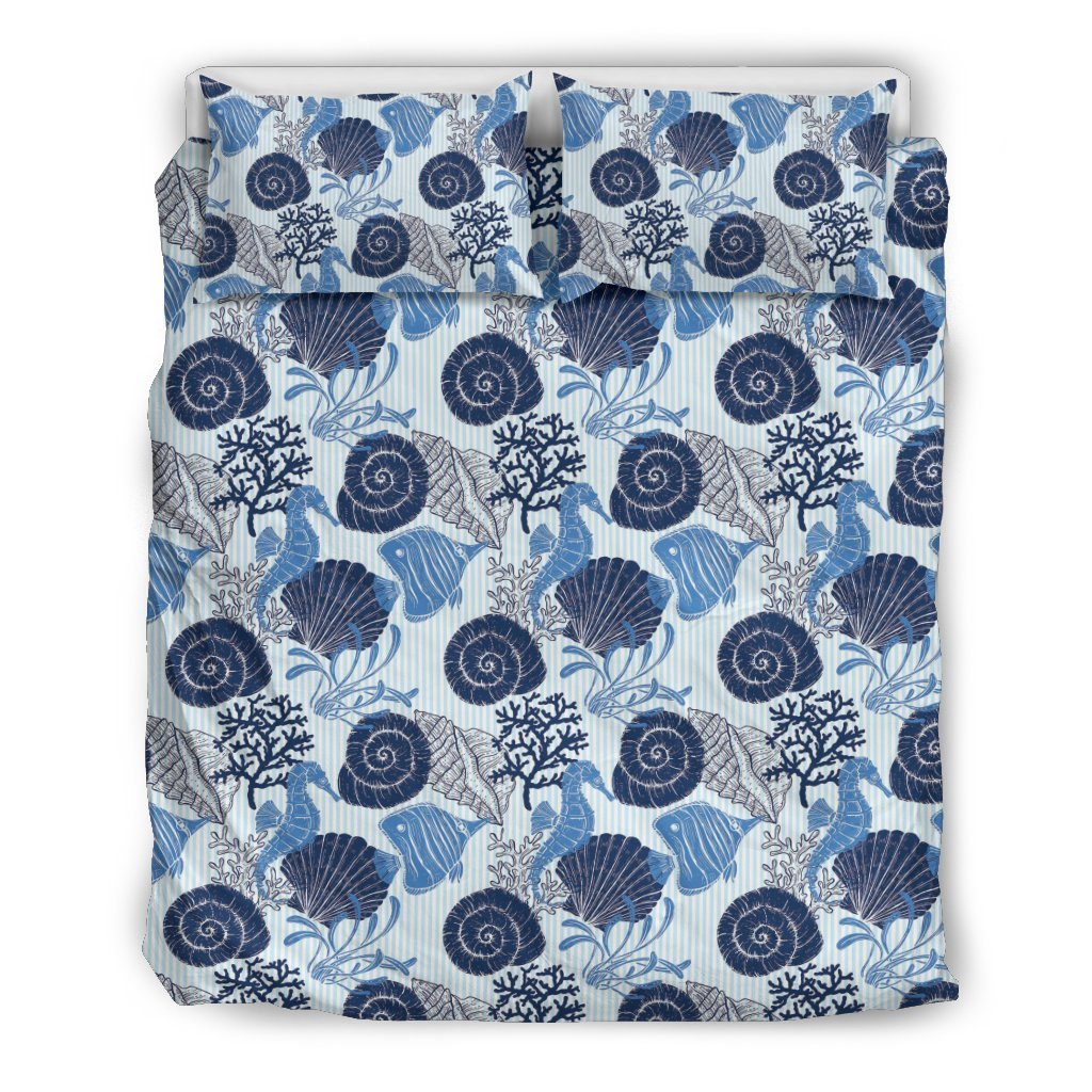 Ocean Pattern Print Duvet Cover Bedding Set-grizzshop