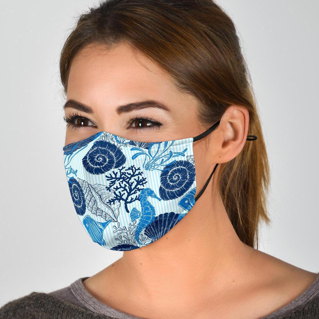 Ocean Pattern Print Face Mask-grizzshop