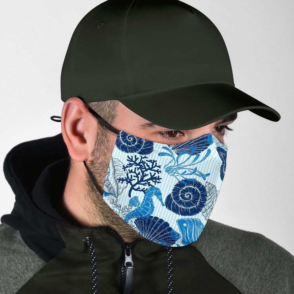 Ocean Pattern Print Face Mask-grizzshop