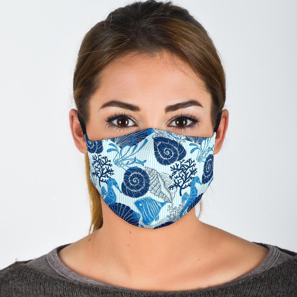 Ocean Pattern Print Face Mask-grizzshop