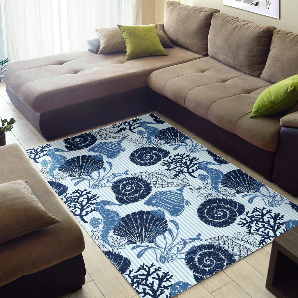 Ocean Pattern Print Floor Mat-grizzshop